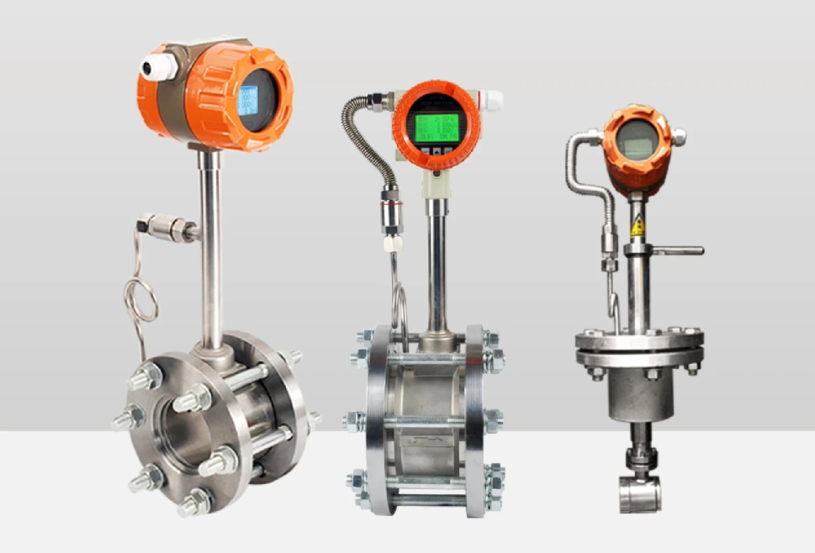 Carbon Steel Wafer Flange 4-20mA RS485 Output with Temp & Pressure Compensation LUGB Digital Vortex Flow Meter DN10-DN50