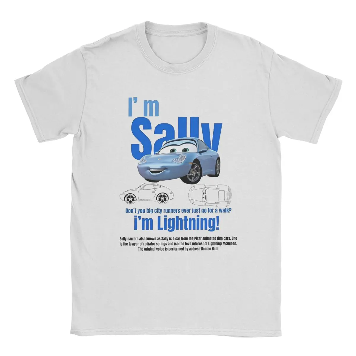 I'm Sally T Shirt for Men Women Pure Cotton Creative T-Shirts Round Neck Lightning McQueen Cartoon Tees Clothing Plus Size