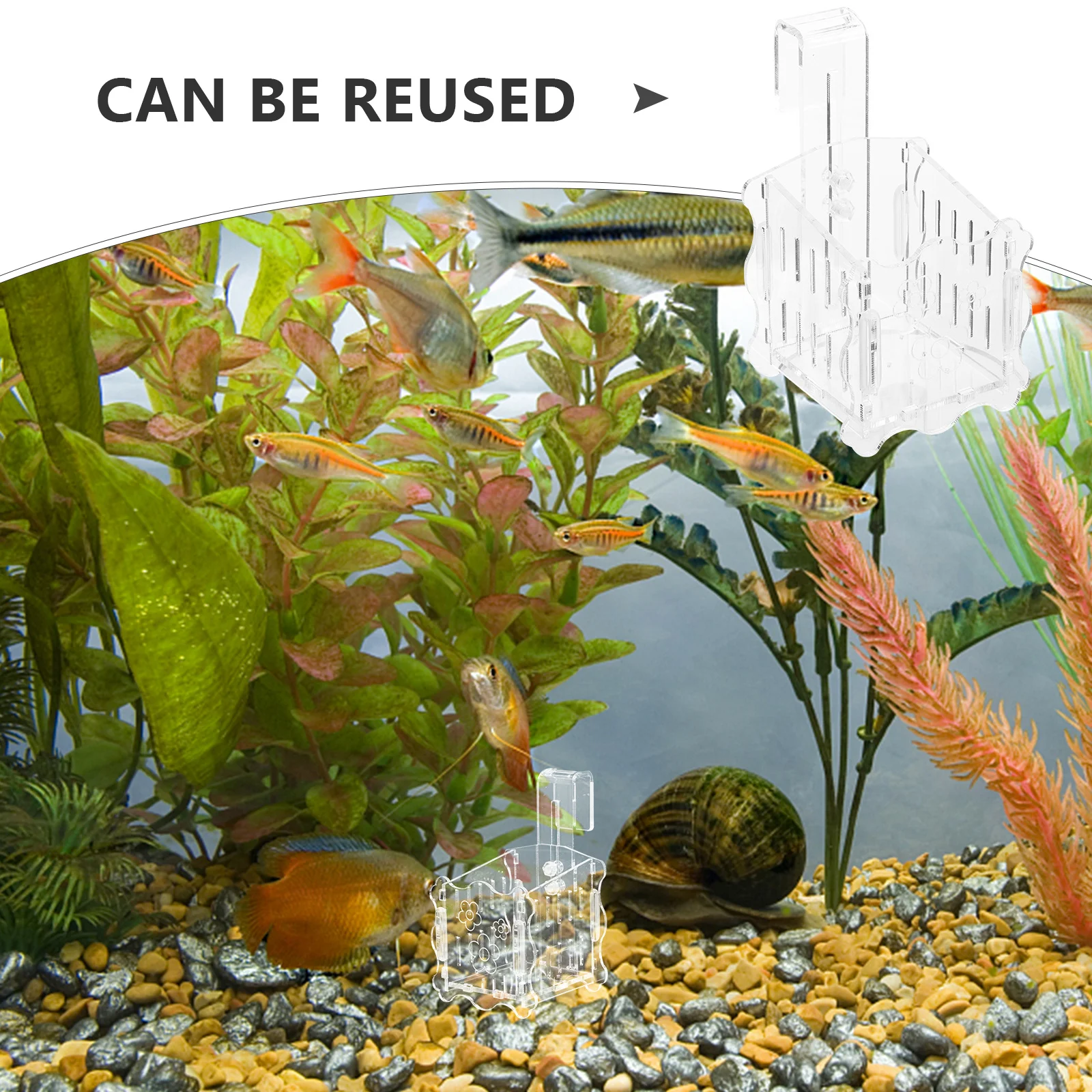 

Fish Tank Aquatic Pot Acrylic Clear Hollow Aquarium Planter Water Plant Cup Break Resistant Oxygen Holder Fish Tank Supply