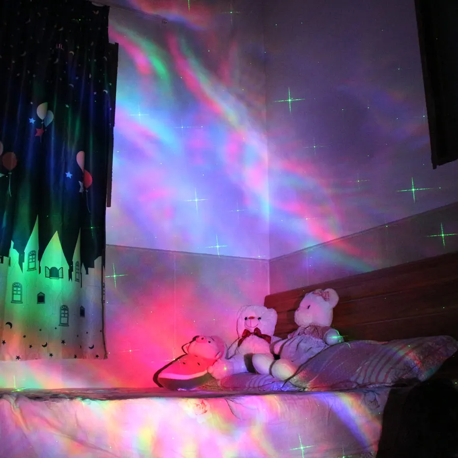 X103 Cross Big Stars Green Laser Light Sky Projector RGB LED Galaxy Aurora Night For Kids Nebula Cloud Lamp Effect Bedroom Lamp