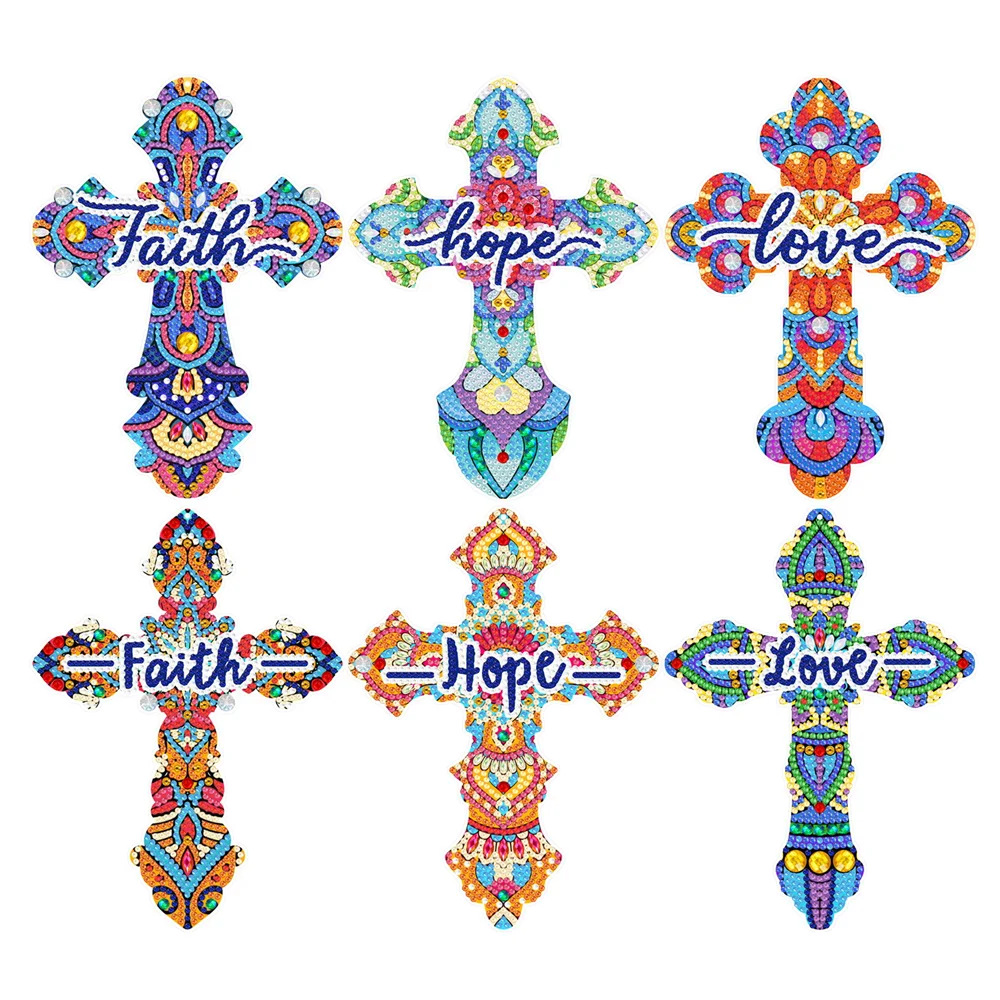 6-piece Set Of Diamond Painted Cross Embroidered Feather Bookmarks, Diy Embroidery Kit Bookmarks, Home Book Labels, Art Gifts