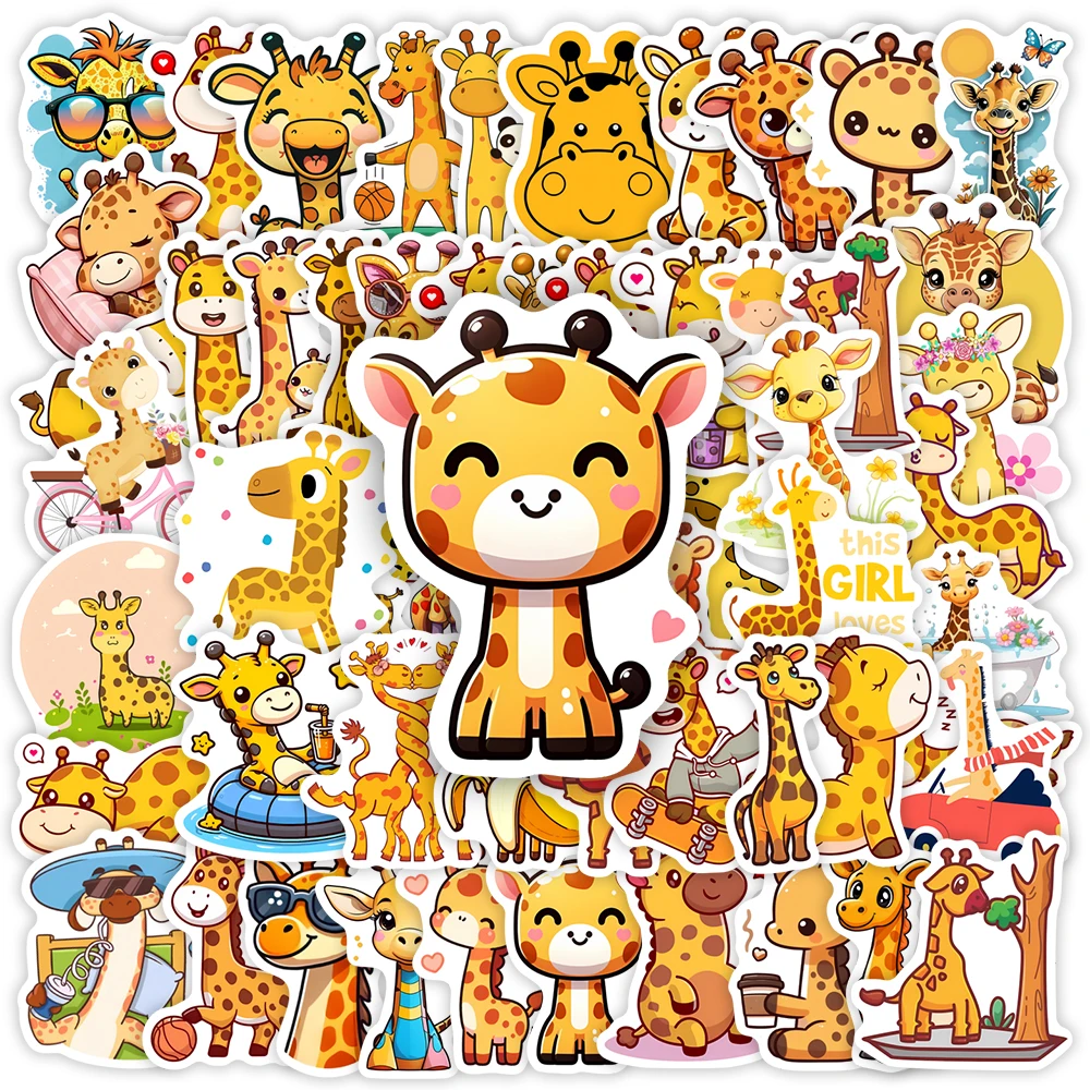 Giraffe Stickers Cute Cartoon Kids DIY Toys Gift Decorative Scrapbook Junk Journals Laptop Phone Luggage Bottles Waterproof