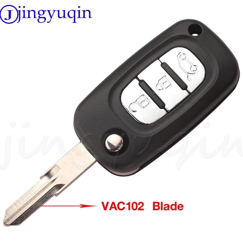 jingyuqin Remote Flip Folding Key Shell Fob Case For Renault Logan Clio Vivaro Master Traffic Kangoo Megane laguna