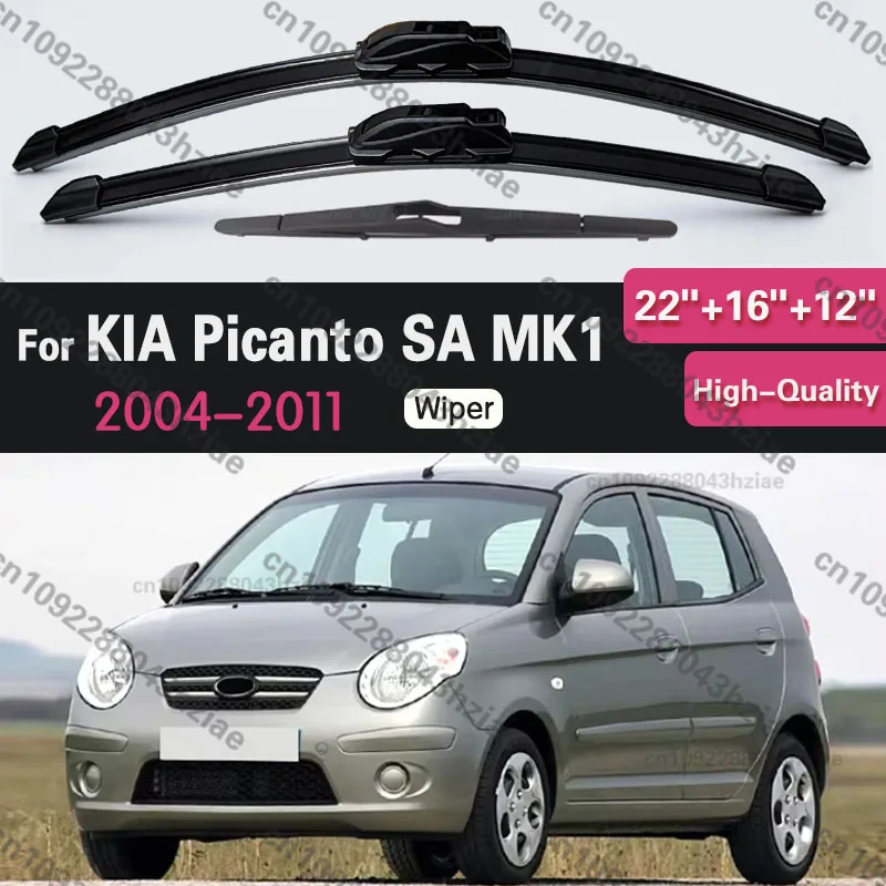 3PCS Front Rear Car Wiper For KIA Picanto SA MK1 2004-2011 2005 2006 2007 2008 2009 2010 Wiper Blades Brushes Auto Accessories