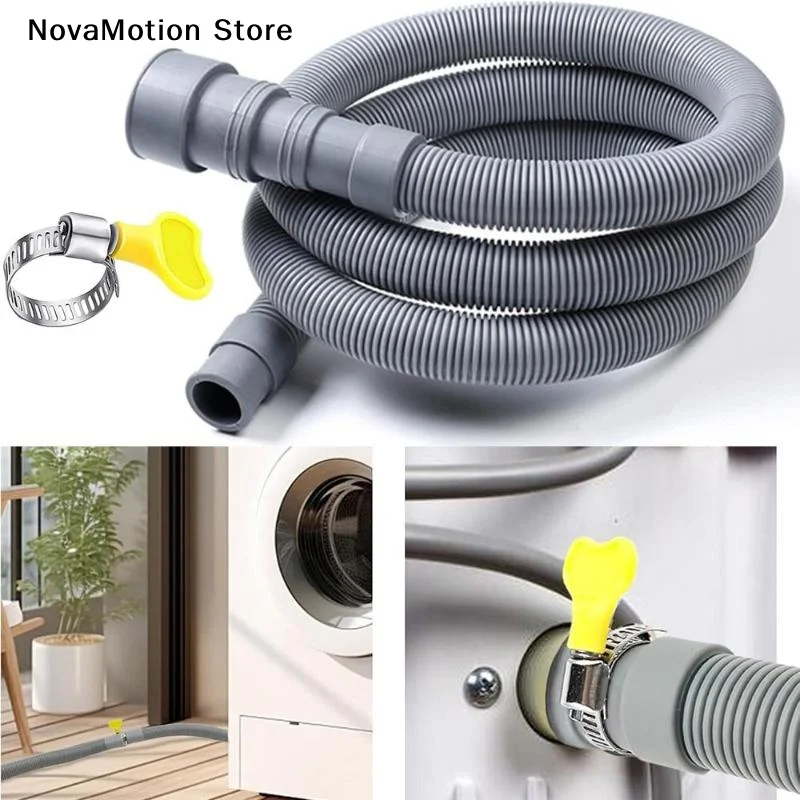 [NM]1M/1.5M/2MWashing Machine Drain Hose Washing Machine Drain Pipe Sink Drain Pipe Send The Clamps The Connectors Can Be Cut