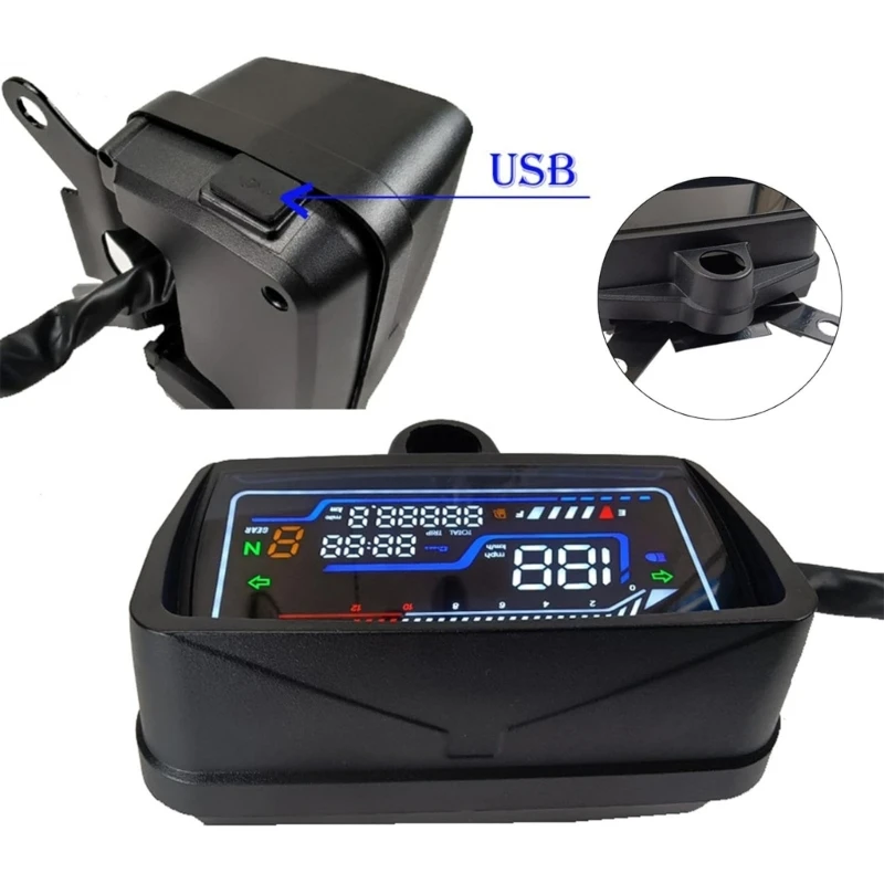 12V Digital Dashboard Instrument Panel Gauge Clear Display Accurate Speed & Distance Readings for CG125 CG150 Motorcycle 090E