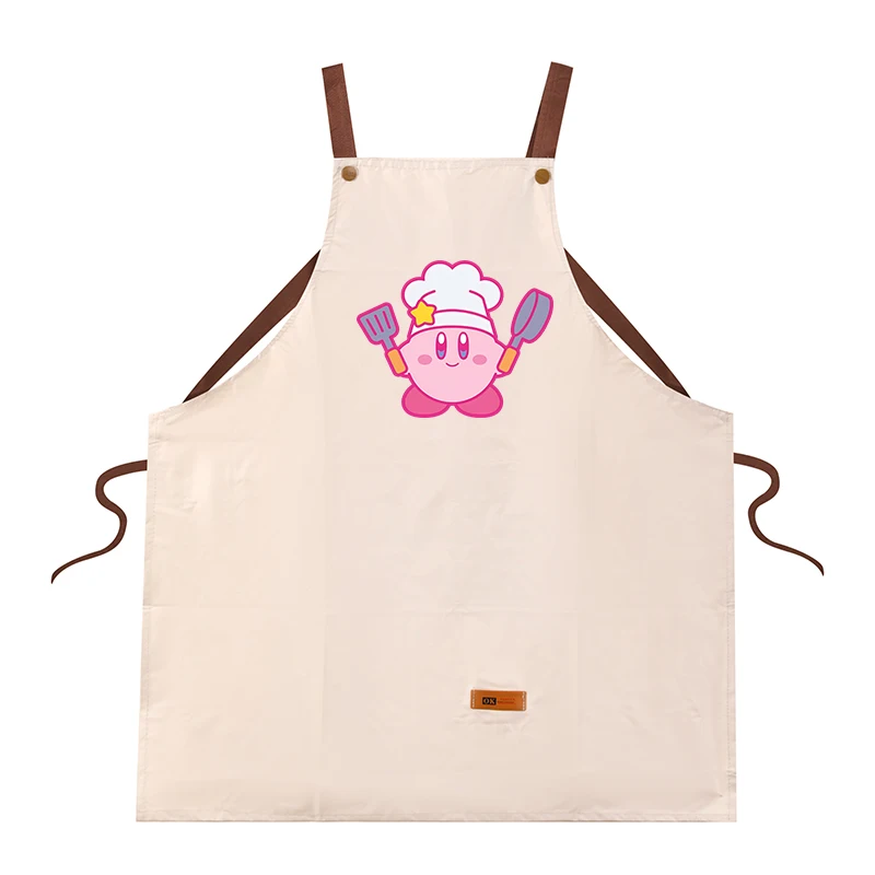 kirby Grembiule da cucina Impermeabile Donna Uomo Grembiuli da casa Carino Lavabile Resistente all'olio Cottura BBQ Ristorante Cafe Grembiuli Regalo per la casa