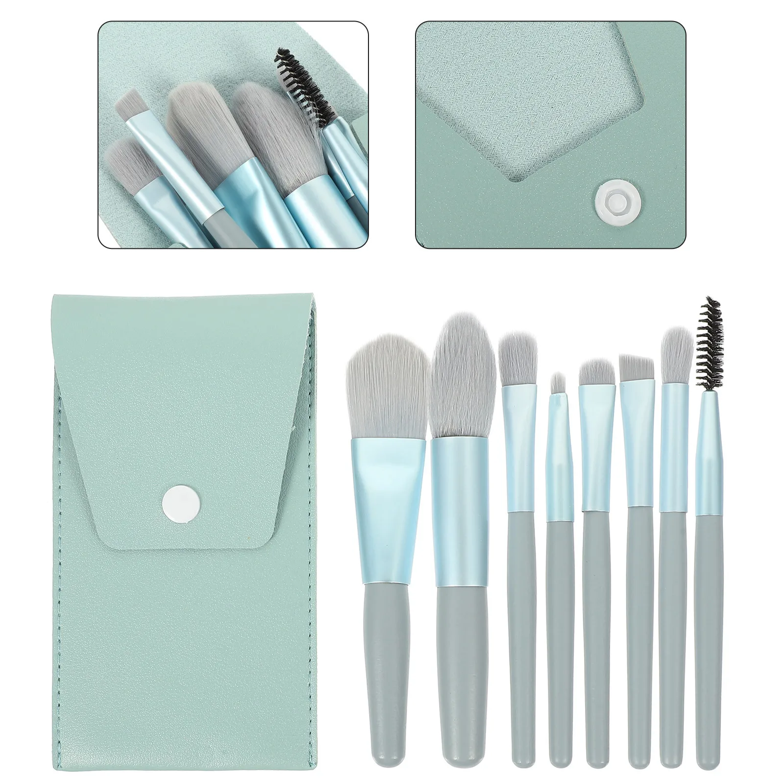 1 Juego de brochas de maquillaje profesionales, cosméticos en polvo, colorete, herramientas de belleza facial flexibles, suministros de maquillaje de viaje profesionales