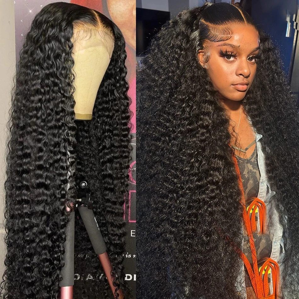 Luvin 250% 30 Inch 13x4 Loose Deep Wave Lace Frontal Wig Brazilian Water Curly 13x6 Lace Front Human Hair Glueless Wig For Women