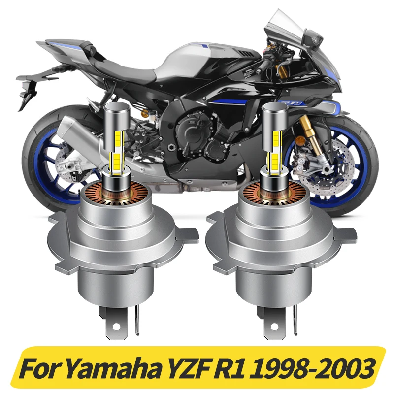 

2Pcs Canbus H4 9003 50W LED Headlight 1:1 Mini Size 360 CSP For YAMAHA YZF R1 1998-2003 Motorcycle Headlights HS1 Accessories