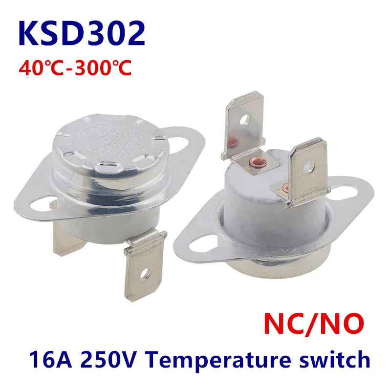 KSD302 16A 250V 40-300 degree Ceramic KSD301 Normally Closed Open Temperature Switch Thermostat 45C 85C 95C 135C 160C 220C 300C