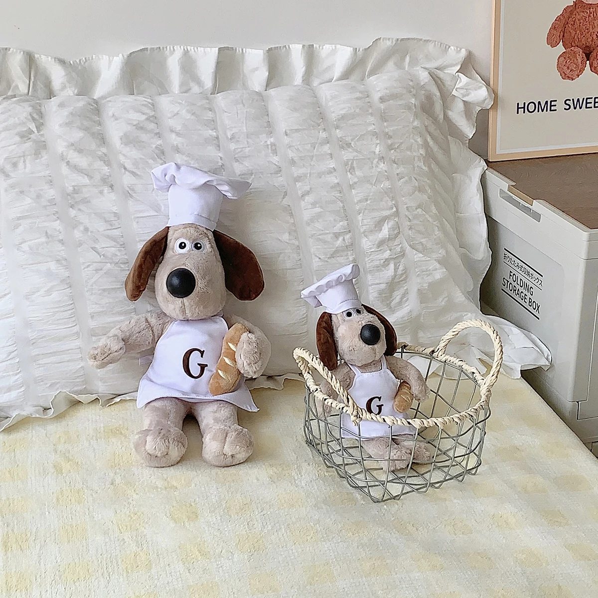 الشيف نمط جروميت أفخم والاس و جروميت ألعاب من القطيفة أنيمي لطيف جرو محشوة الدمى Kawaii ديكور المنزل هدية عيد ميلاد