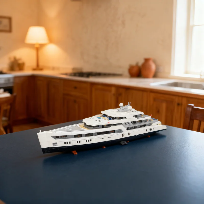 

47827pcs MOC Ultra MEGA Yacht 48 000 Parts Mini Boat Model Building Blocks DIY Gift Creative Collectible Display Decor Premium