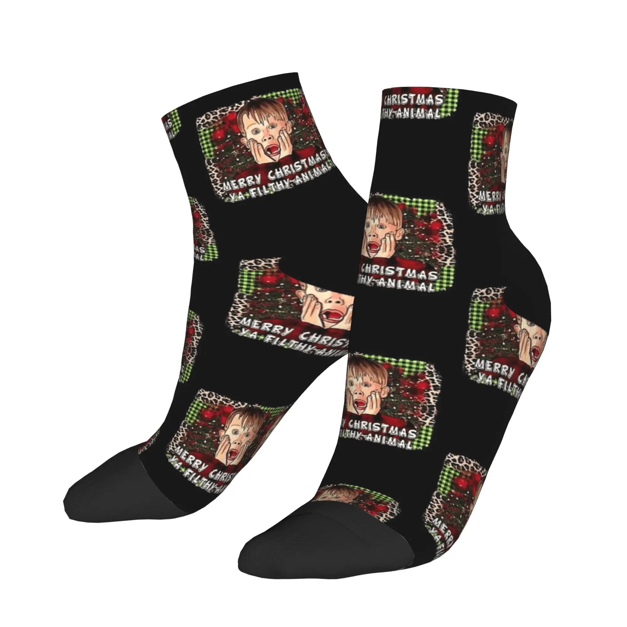 

Один дома, повседневные носки с рождественским фильмом для мужчин, забавные мягкие носки до щиколотки, весенние антибактериальные носки с рисунком для скалолазания