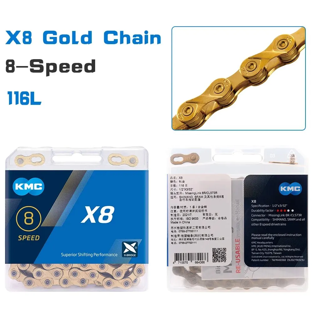 KMC Bicycle Chain 8 9 10 11 12 Speed MTB Road Bike Current X8 X9 X10 X11 X12 Gold Mountain Bike Chains for Shimano Parts