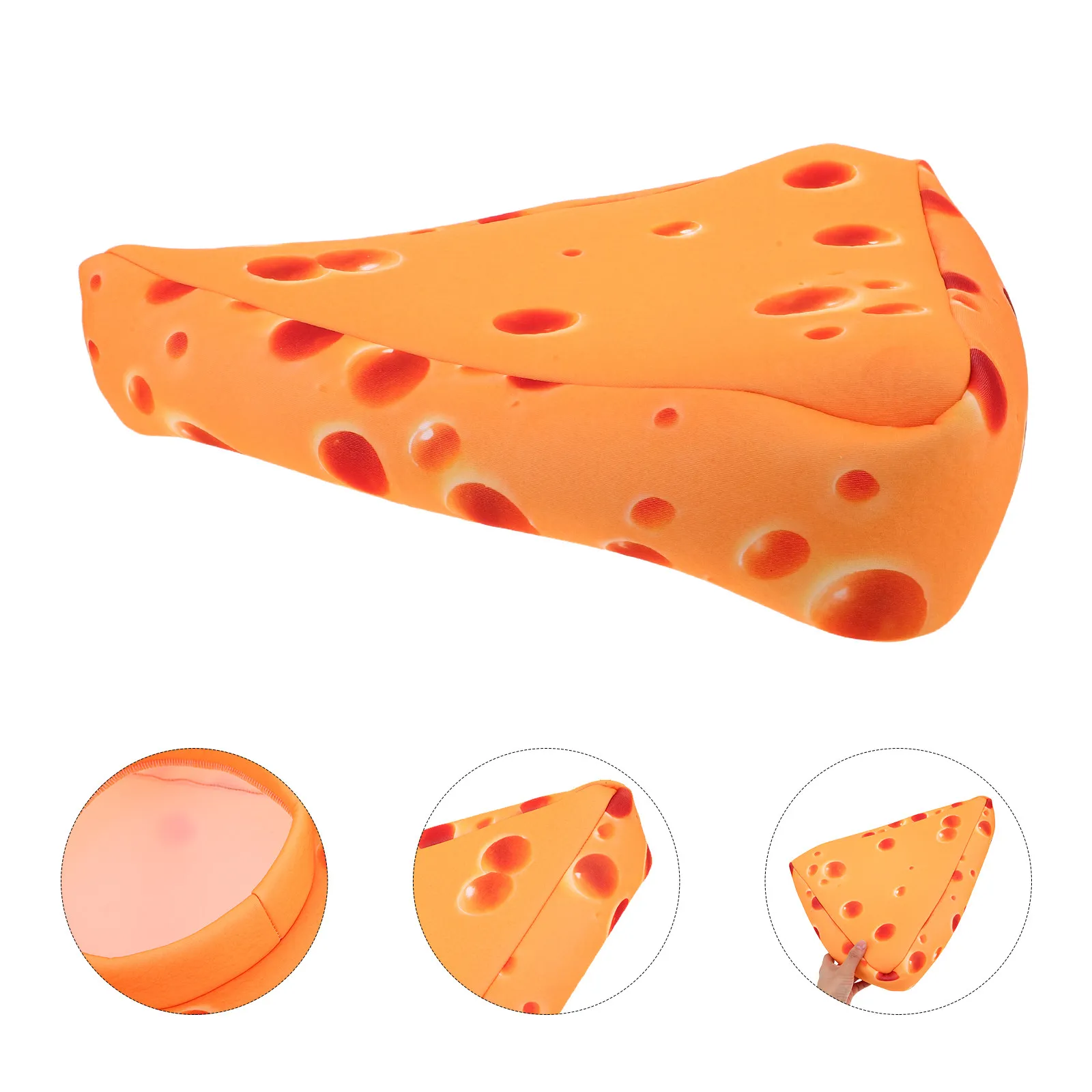 Kids Cheese Head Hat Soft Cheese Wedge Hat Composite Cotton Funny Food Costume Accessory Birthday Party Cosplay Photo Booth