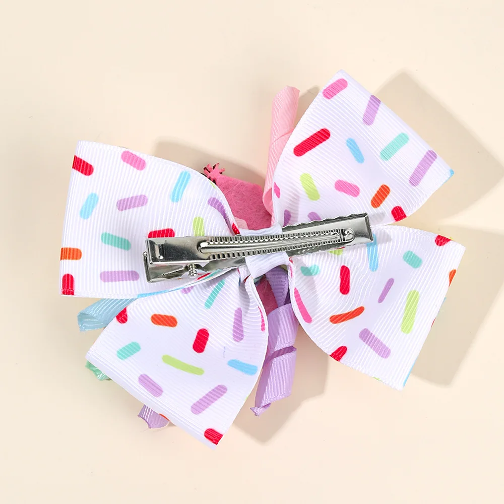 مشبك شعر جديد برقم القوس مقاس 4 بوصة إكسسوارات للأطفال للفتيات لتزيين حفلات أعياد الميلاد ومشابك شعر للفتيات هدية عيد ميلاد فيونكة شعر #3