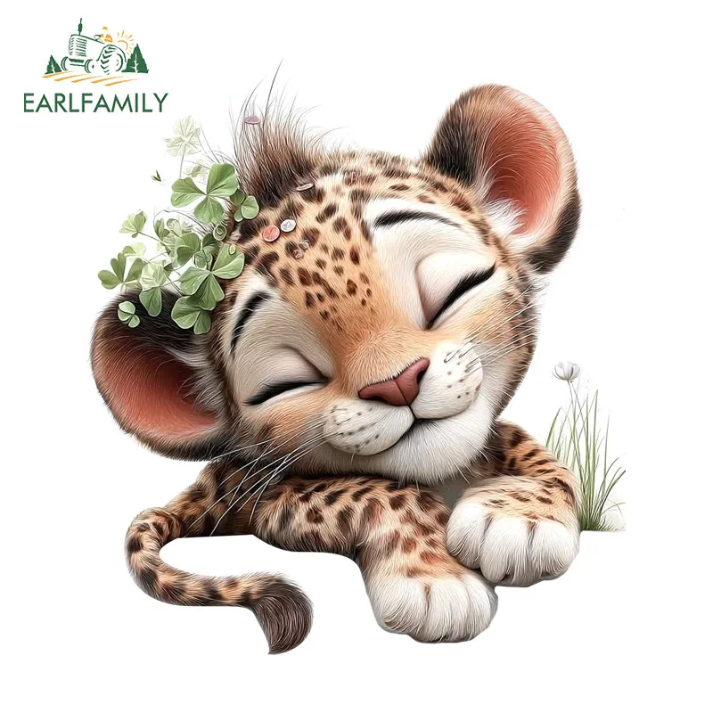 EARLFAMILY Baby Tiger Cartoon Car Sticker Personality Mirror Surfboard Occlusion Scratch Decal Waterproof Car Accessories
