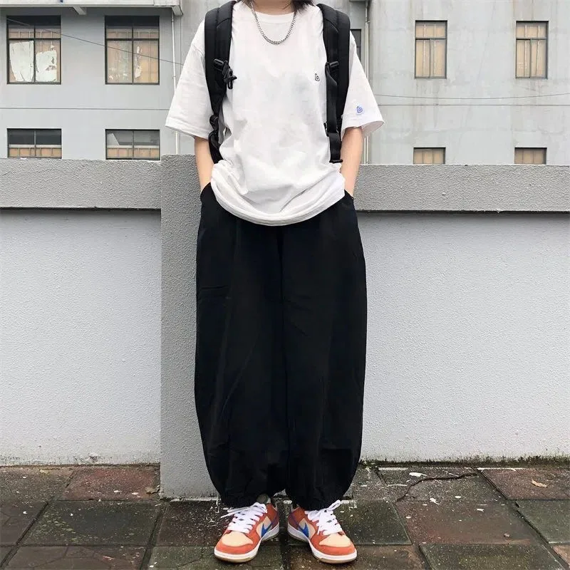 

Bf Japanese Oversized Women Cargo Pants Vintage Streetwear High Waist Joggers Trousers Summer Harajuku Baggy All Match Bloomers