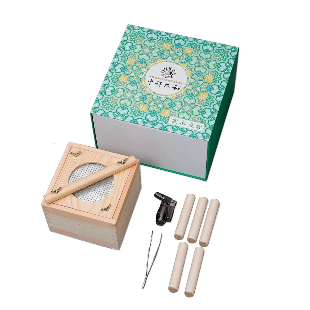 Wholesale High Quality Warm Moxibustion Pure Moxa Sticks Handmade Moxa Rolls Moxibustion Box Burner