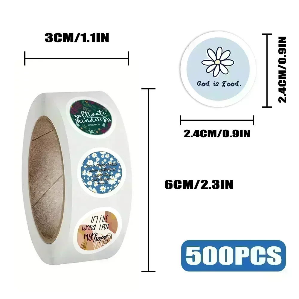 500PCS/Roll Christmas and Halloween Inspirational English Children's Reward Sealing Graffiti Stickers for Bicycle Hand image 5