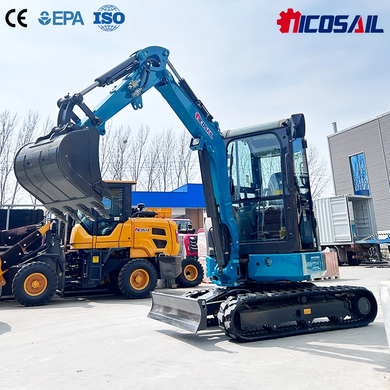 

Мини-экскаватор NICOSAIL OKW35E 3500 кг, гидравлический гусеничный экскаватор с нулевым выносом задней части, двигатель Kubota