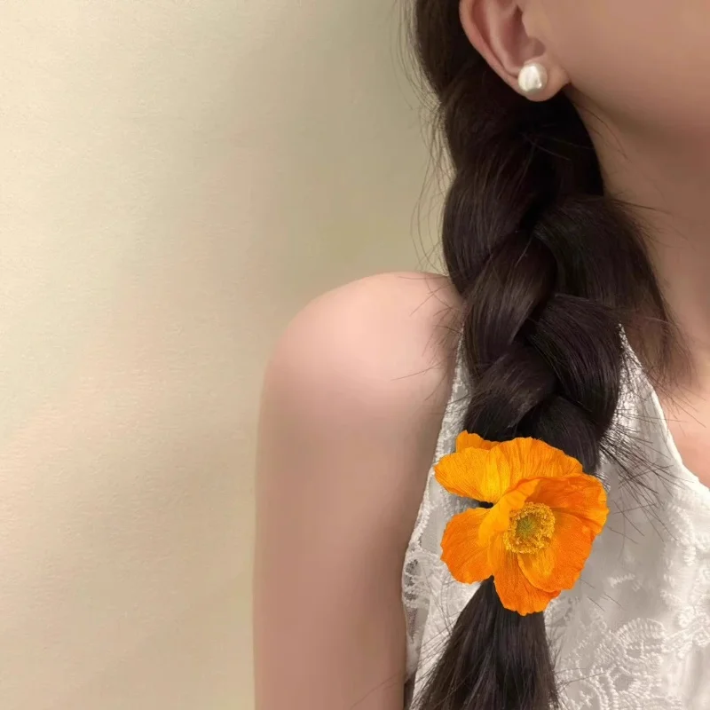 

Ten Yu Meiren High-End Dried Rose Petal Hair Loop Headband Rubber Bands Meatballs Hair Accessories Cozy Romantic Haircare