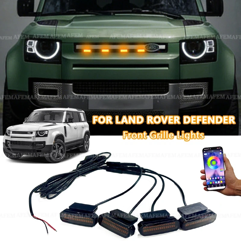 Feux de calandre LED pour Land Rover Defender, feux de jour pour voiture, lampe de sourcil de roue pour pick-up tout-terrain 12V