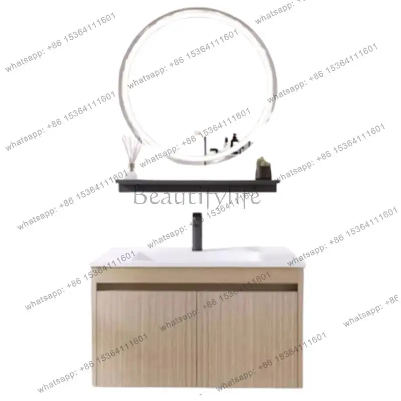 YJ White Mirror Luxury Bathroom Cabinet Nordic Round Hotel Makeup Bathroom Cabinet Vanity Armoire Salle De Bain Home Furniture