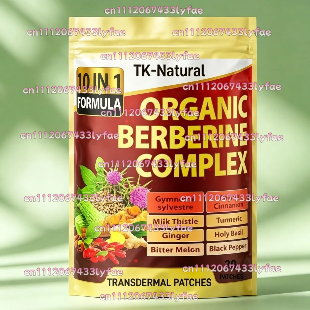 30 Patches Berberine Transdermal Patches with Ceylon Cinnamon, Bitter Melon, Gymnema - Supports Immune, Heart Health