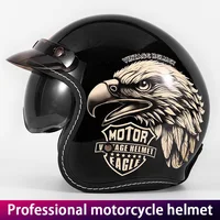 Casco de motocicleta de tres cuartos Retro Unisex para todas las estaciones medio casco Universal estilo Vintage casco de motocicleta de crucero