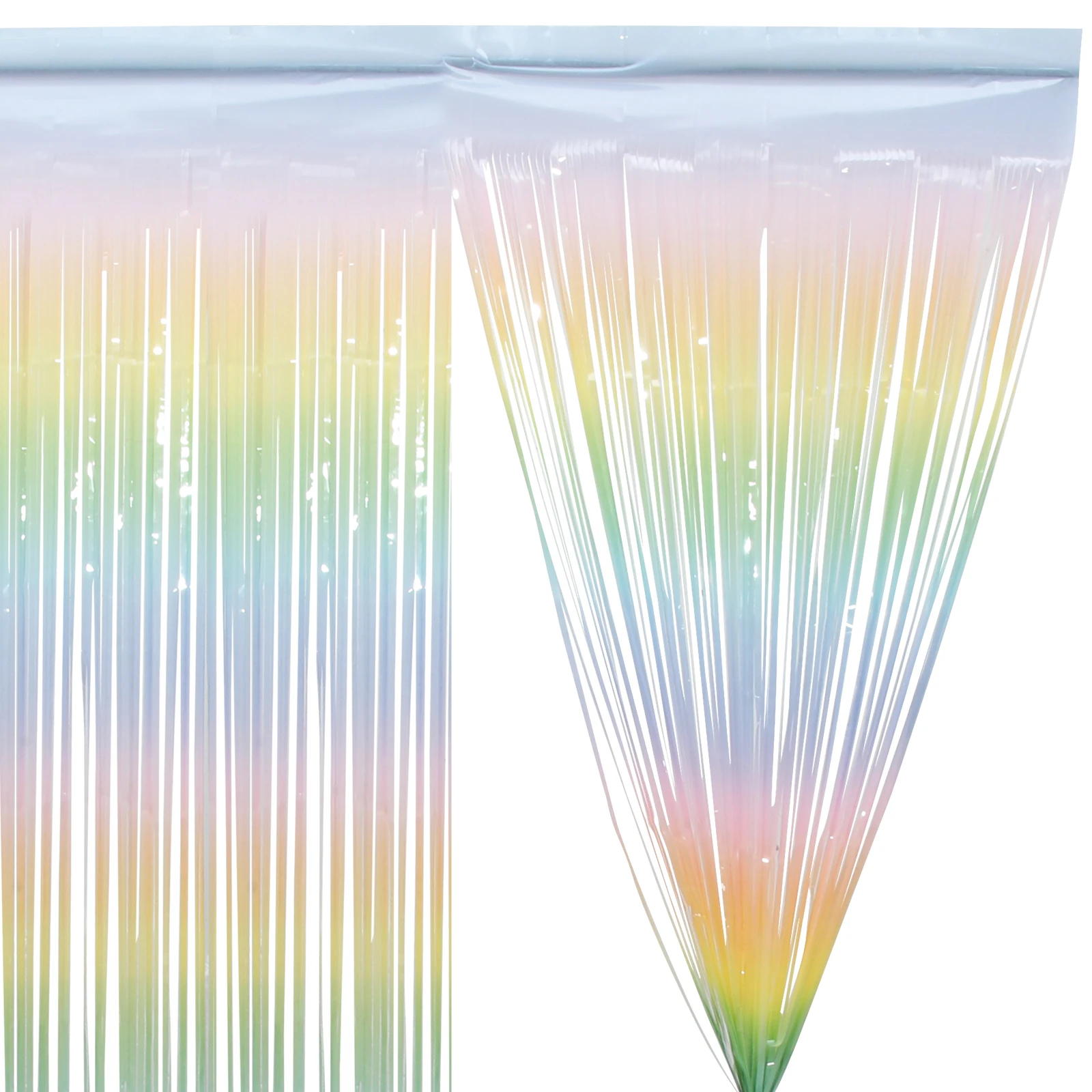

2pcs Fringe Curtains Backdrop Party Decorations Rainbow Tinsel Curtains For Birthday Wedding Festival Decor Colorful Streamer