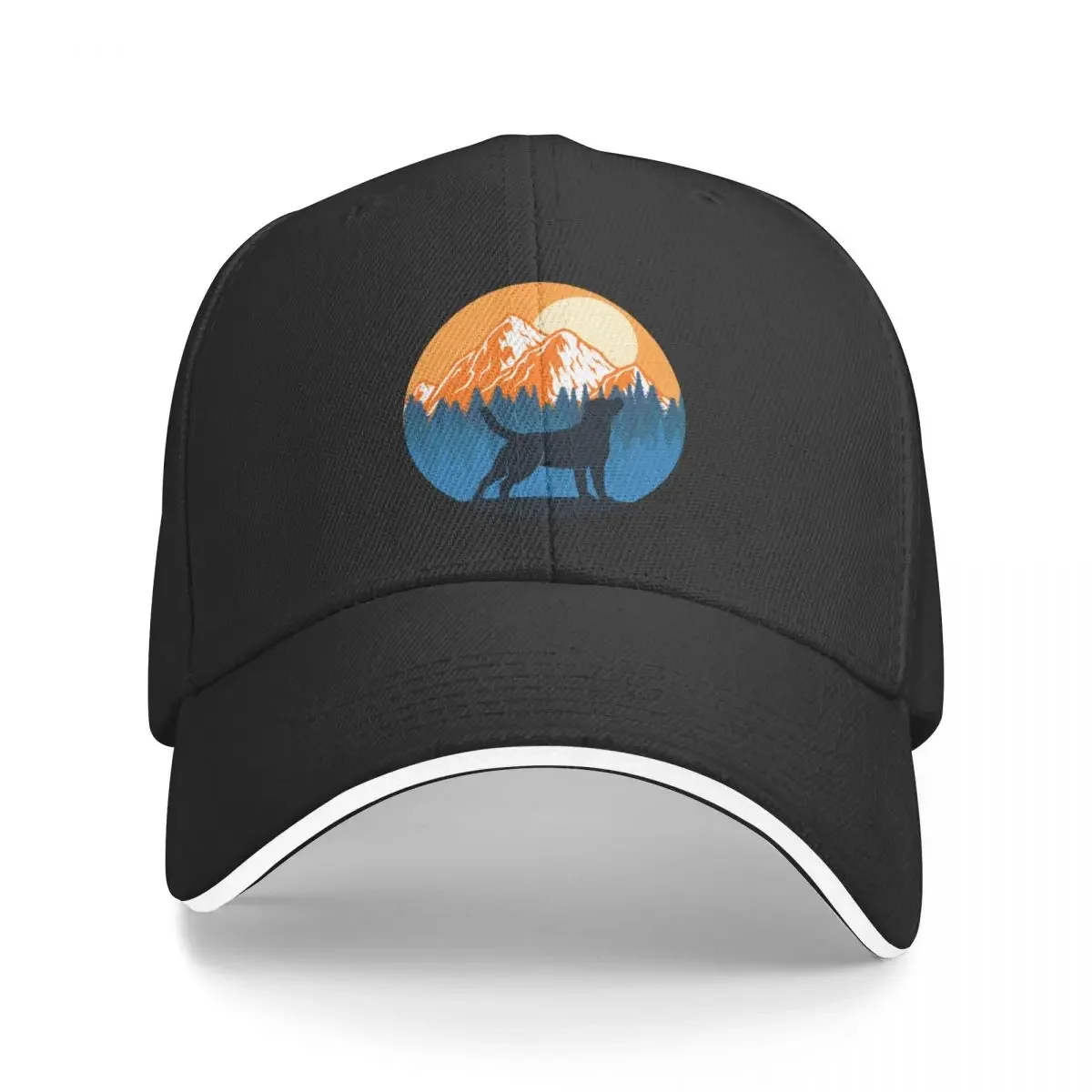 

New Labrador Dog Silhouette Sunset Mountain Forest labrador lover Baseball Cap Vintage party hats Women Beach Fashion Men's