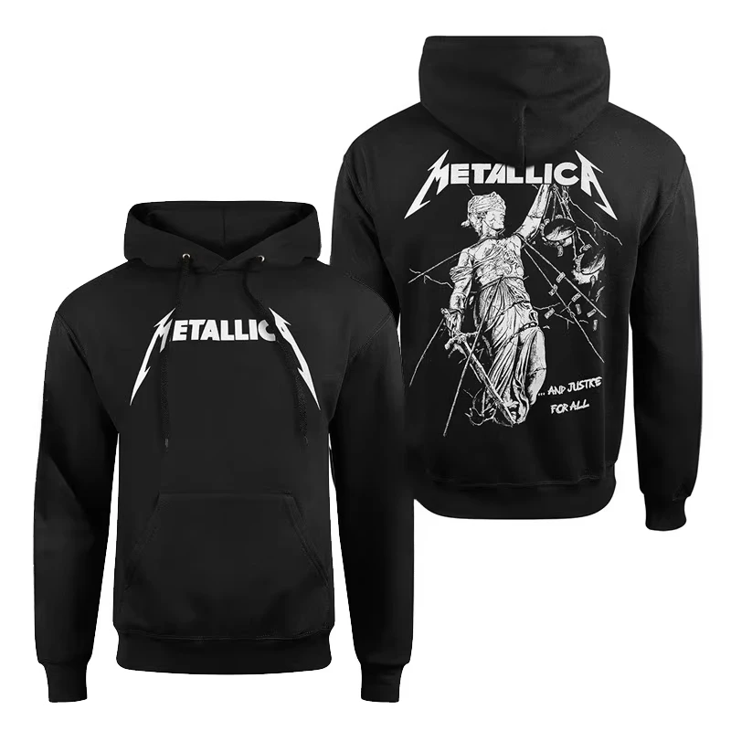 2026 Fit Herbst-Winter Rockband _King of Metal_ Dunkel-Thematischer Amerikanischer High-Street Kapuzenpullover