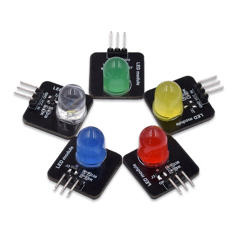 

1 PCS 10mm LED Lamp Bead Module Electronic Building Block Light Emitting Diode 5 Color Tube for Arduino Development Board