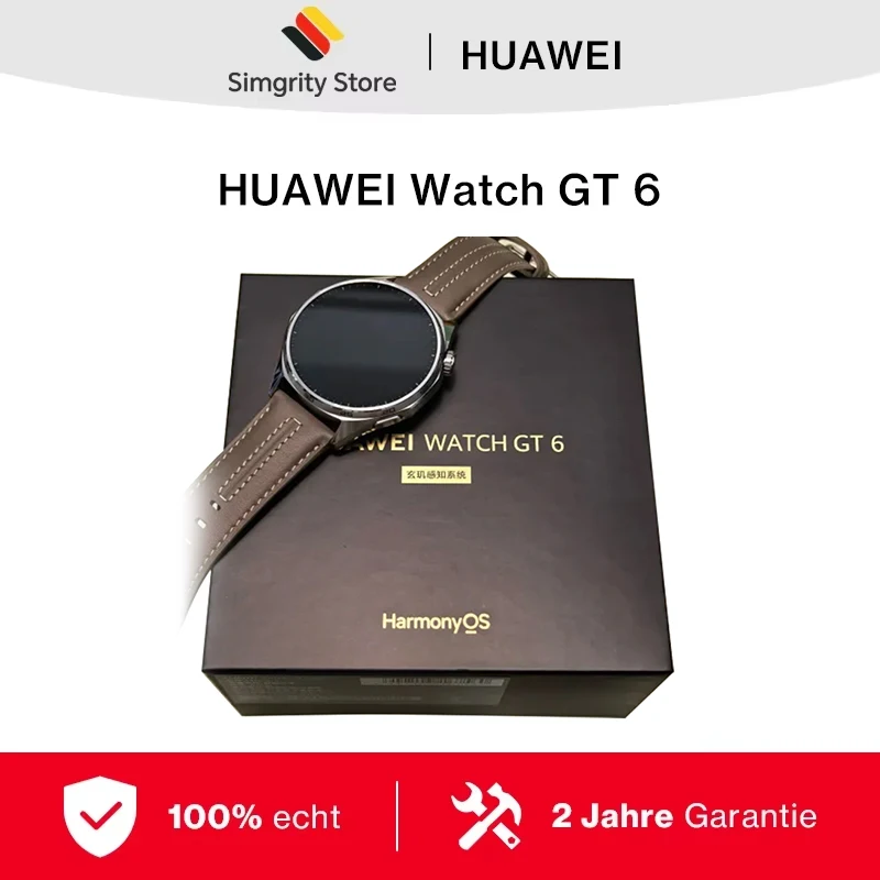 Montre connectée HUAWEI Watch GT 6 41 mm/46 mm, GPS, écran AMOLED, autonomie jusqu'à 21 jours, cyclisme, plus de 100 modes sportifs, compatible avec Android et iOS, suivi de la santé, bien-être