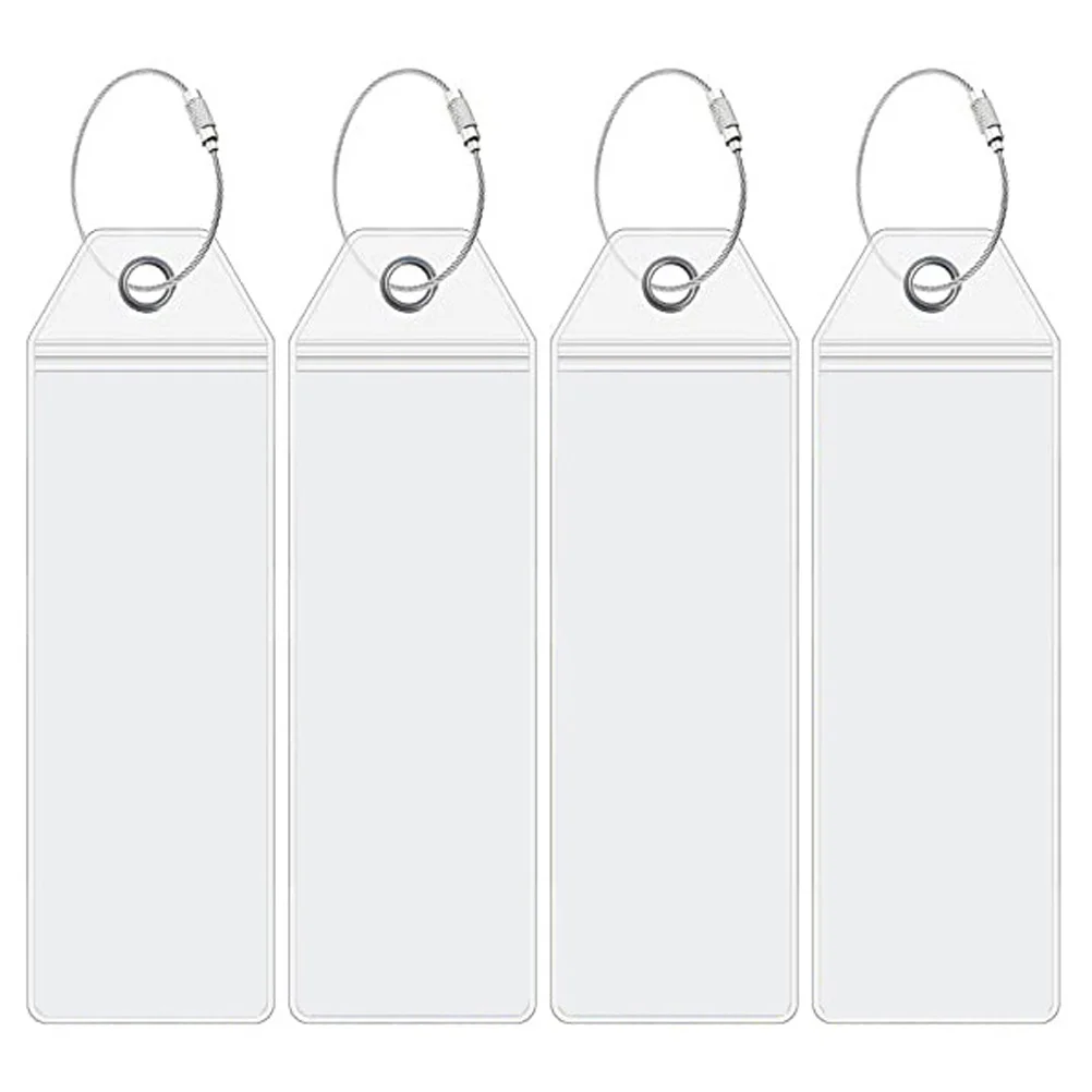 4 Pcs Cruise Baggage Tag Luggage Travel Tags Identifier Stainless Steel Pvc Business Suitcase Lightweight