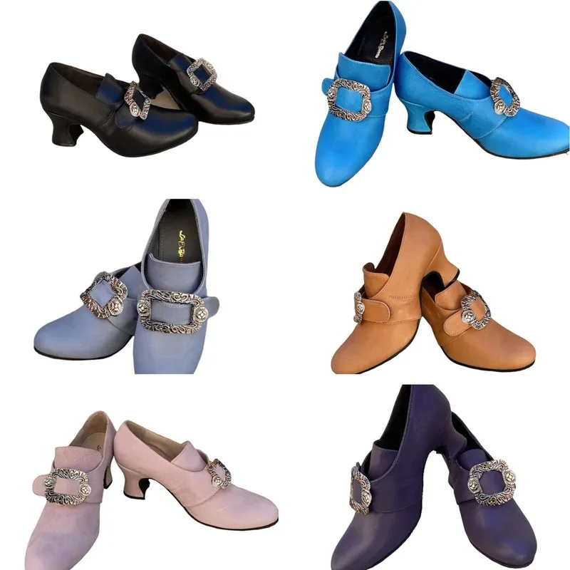

Vintage 18th Medieval Renaissance Cosplay Frock Shoes Noble Men's Women High Heels Mmarie Antoinette for Halloween