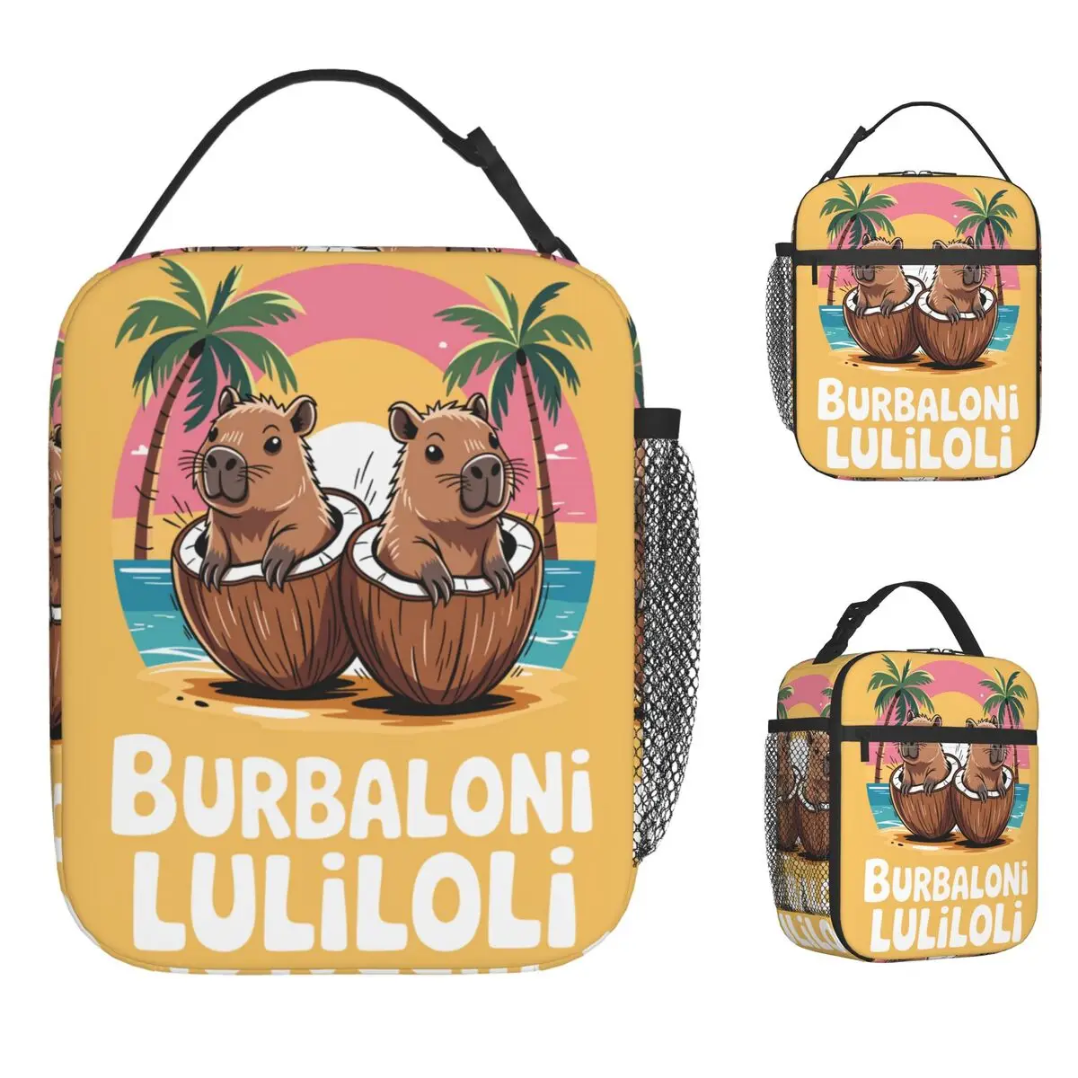 

Итальянская сумка для обеда Brainrot Meme, модная коробка для завтрака, унисекс, офисная портативная сумка-холодильник на молнии, Оксфордская термосумка-тоут с графическим рисунком