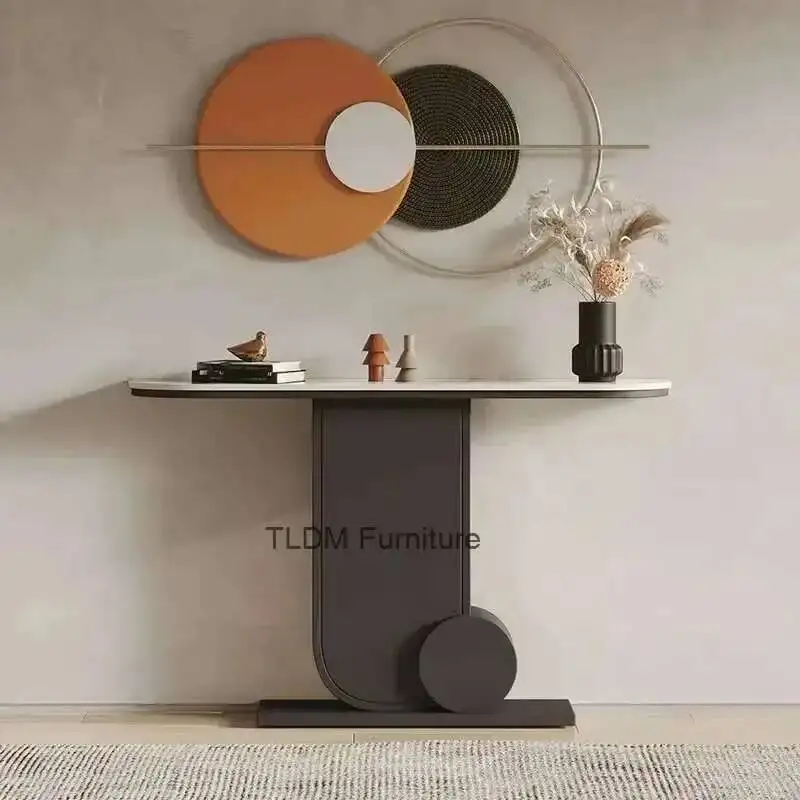 تصميم المدخل الكلاسيكي الفاخر الشمال خمر طاولة غرفة المعيشة الجدول العمودي Tisch ضيق Wohnzimer مدخل أثاث المنزل #2