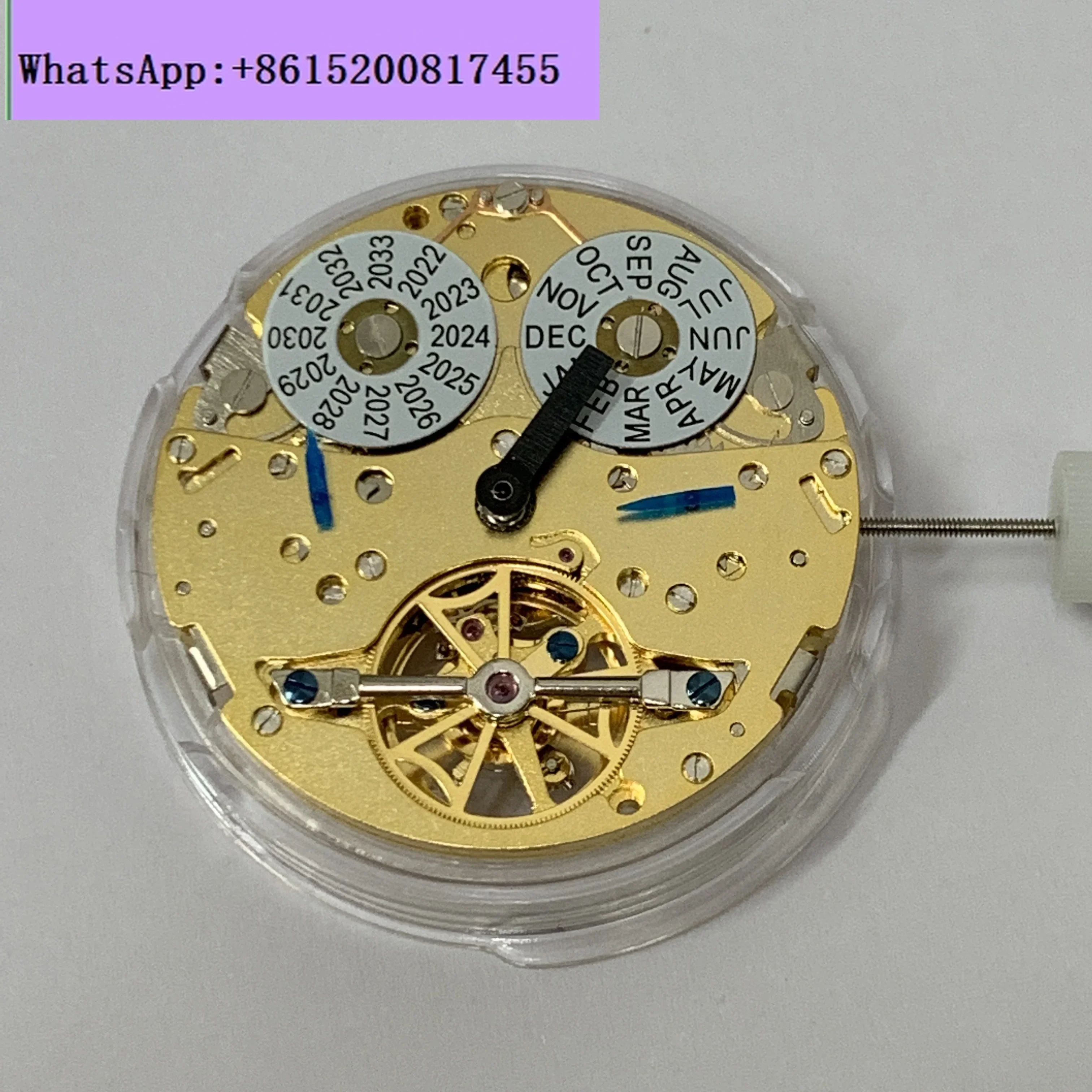 multi-functional automatic mechanical movement perpetual calendar bare balance wheel imitation tourbillon five or six needles