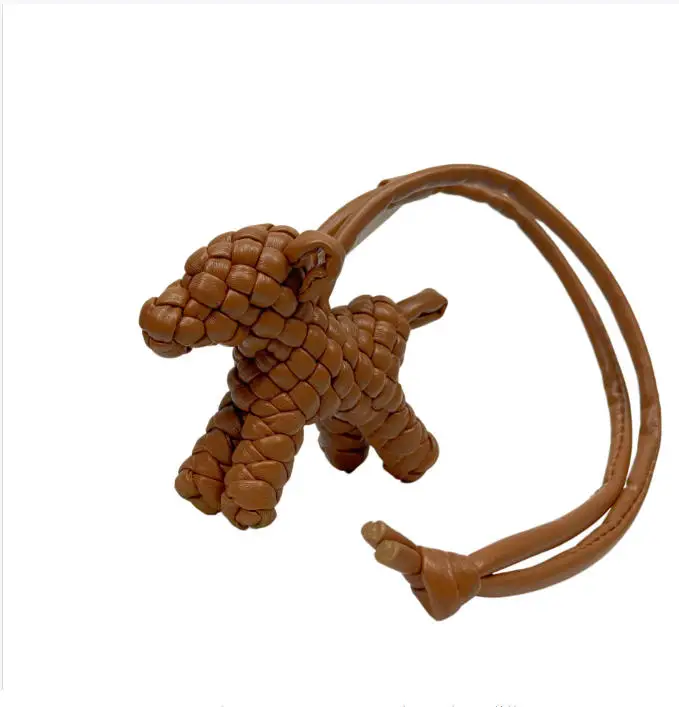 New Handcrafted Dog Bag Charm Car Hanging Decoration Fashionable Cute Handbag Accessory Rope Luxury  Leather Keychain