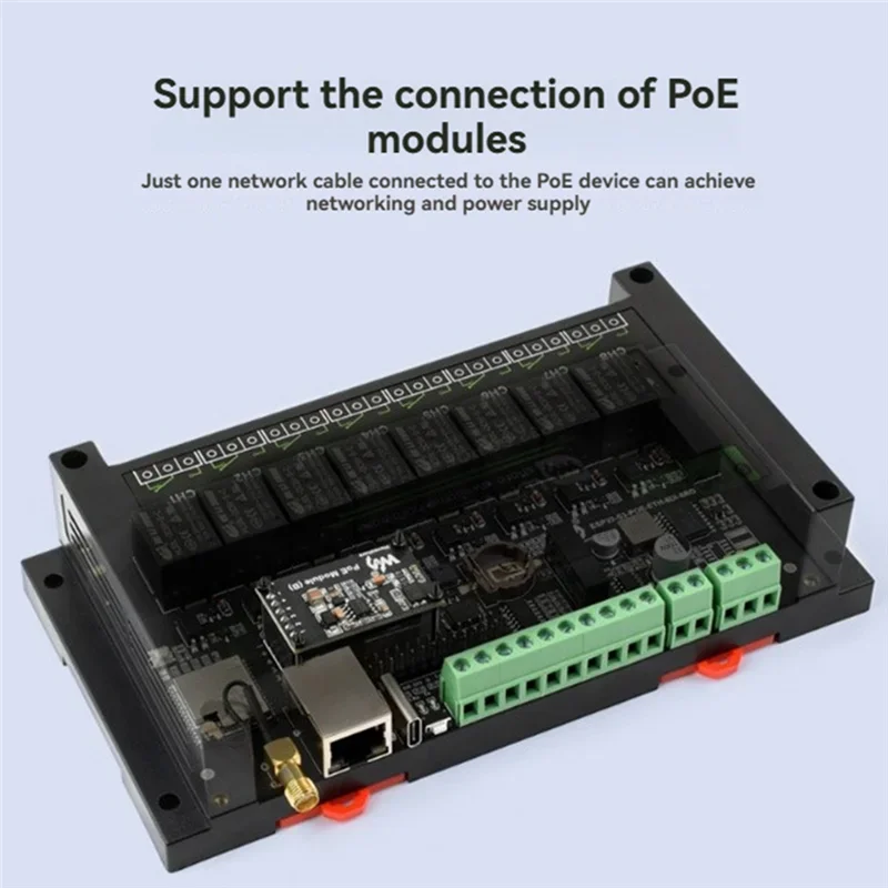 

8CH Wi Fi Network Relay ESP32-S3-ETH-8DI-8RO Supports RS485 Bluetooth or Wi Fi Remote Control
