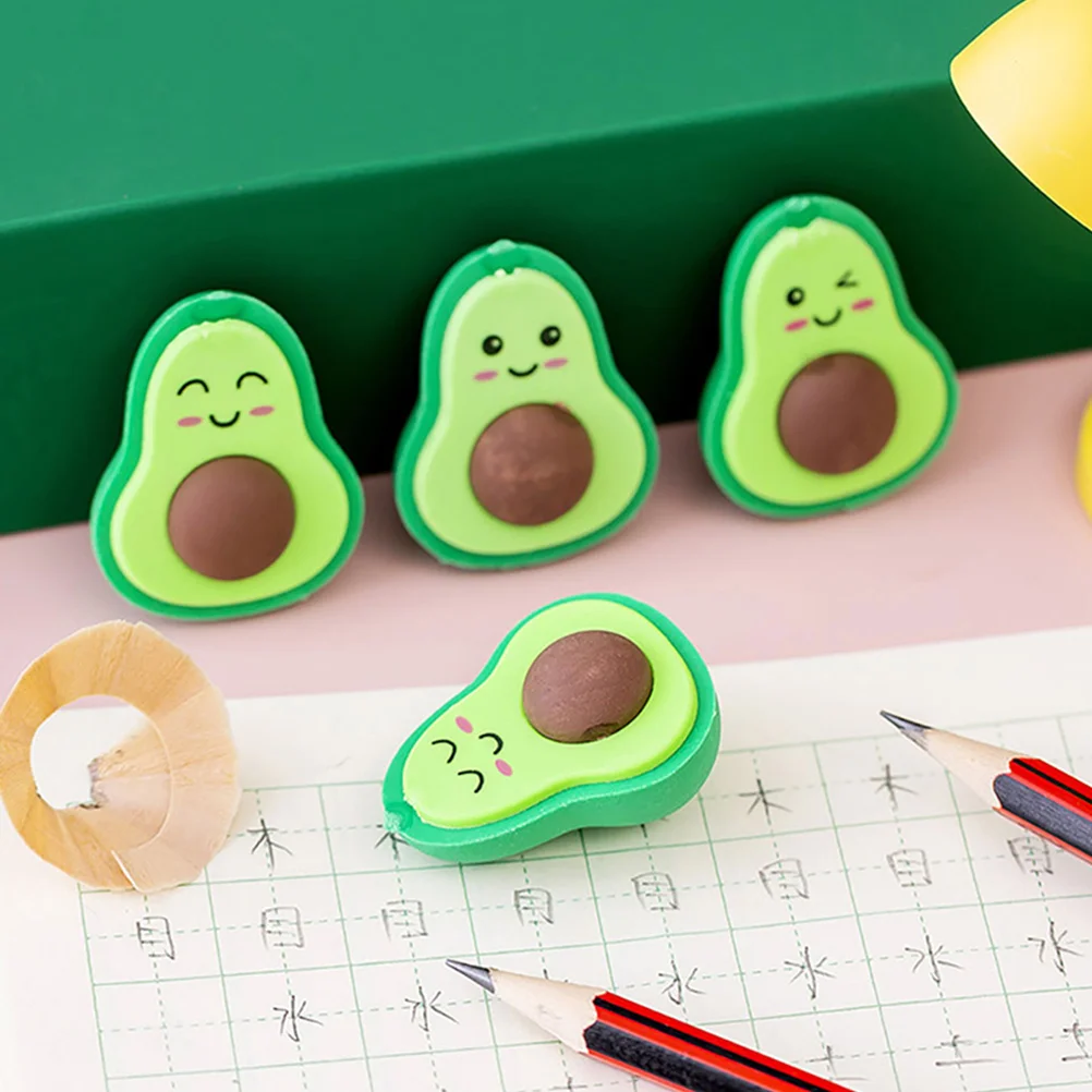 

Erasers for Kids Avocado Avocados Shaped Students Gifts Cartoon Cute Fruit Kawaii Child