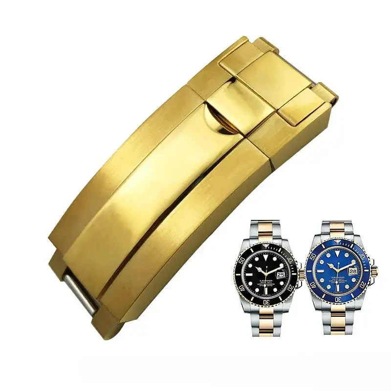 High Quality Watch Band Glidelock Clasp 16mm For Rolex DAYTONA SUBMARINER Yacht-Master GMT Fine-tuning Pull Gold Button Buckle