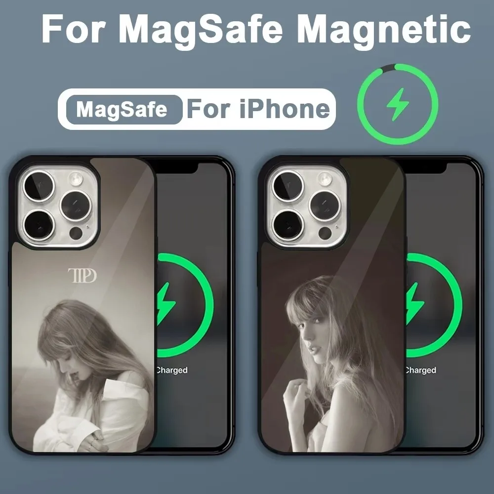 T-TaylorS TTPD S-SwiftS  Phone Case For iPhone 16,15,14,13,12,11,Plus,Pro,Max,Mini Magsafe Magnetic Wireless Charging