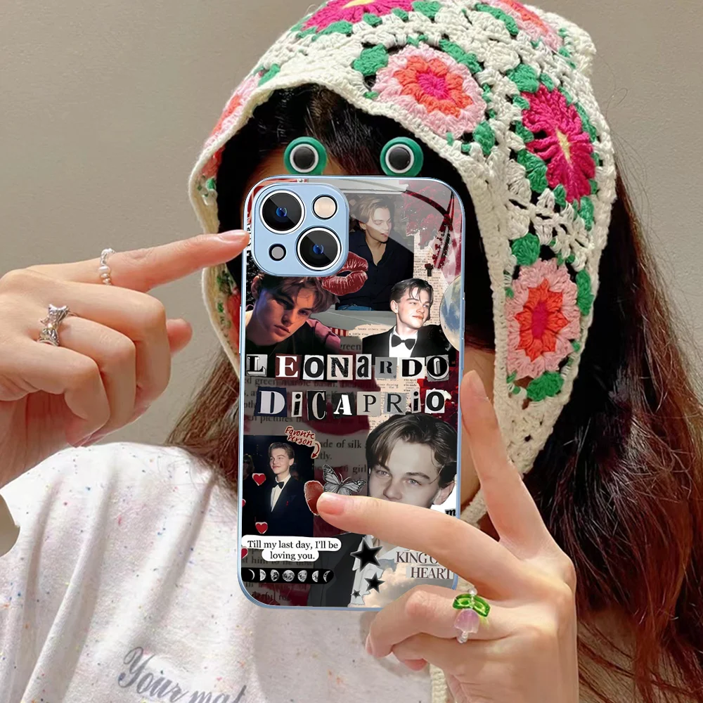 L-Leonardo D-Dicaprio Y-Young Phone Case Tempered Glass For iphone 14 13 12 11 Pro Mini XS MAX 14Plus X XS XR Fundas