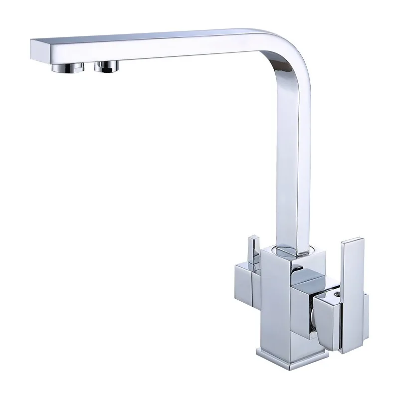 YL-810 3 Way Water Filter Tap Water Faucets 360 Degree Rotation Kitchen Sink Tap  Square Kitchen Faucets