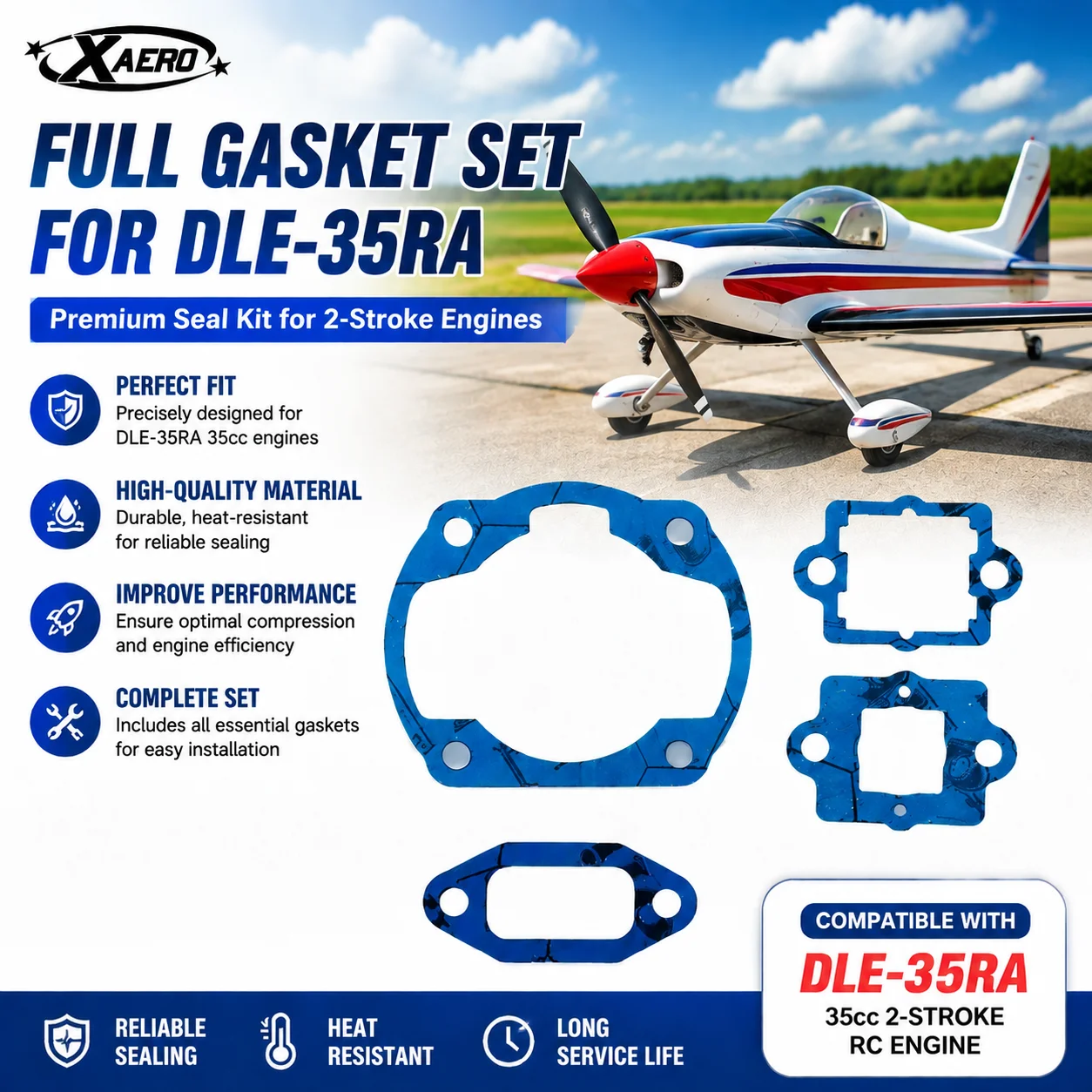 Rc Helicopter Gas - Full Gasket Set for DLE-35RA 35cc
