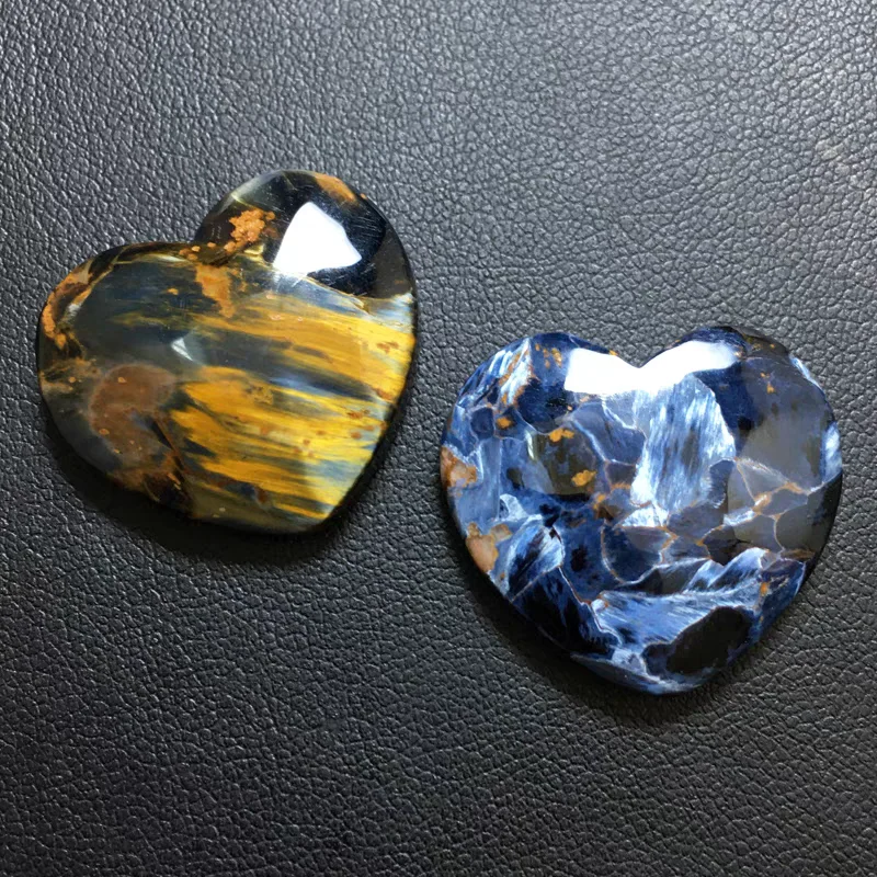 Natural Blue Pietersite Chatoyant Pendant Jewelry Yellow Peterxite Heart Stone Cat Eye Gemstone Women Men Namibia AAAAAA